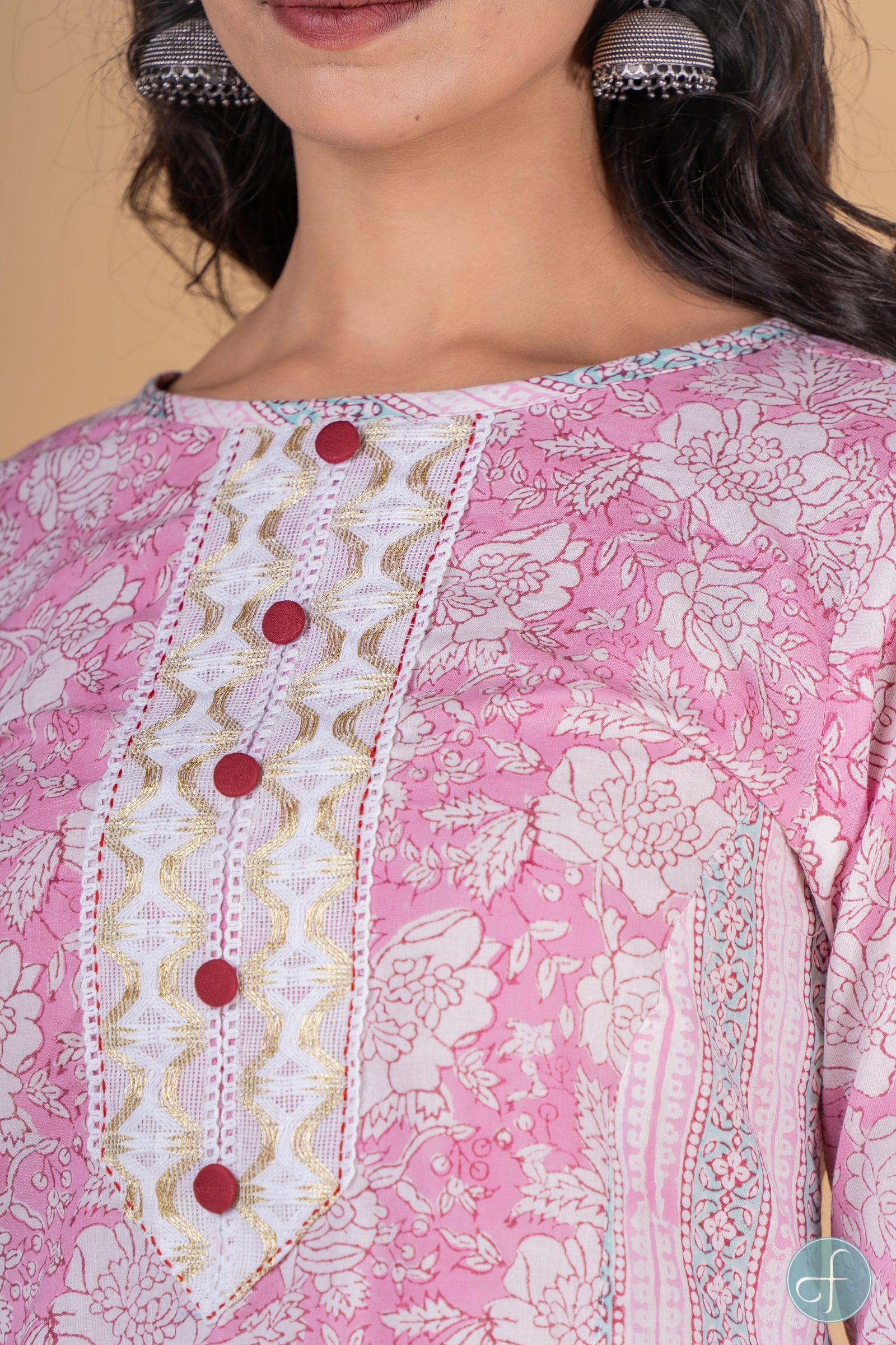 Carnation Pink A Line Kurta 