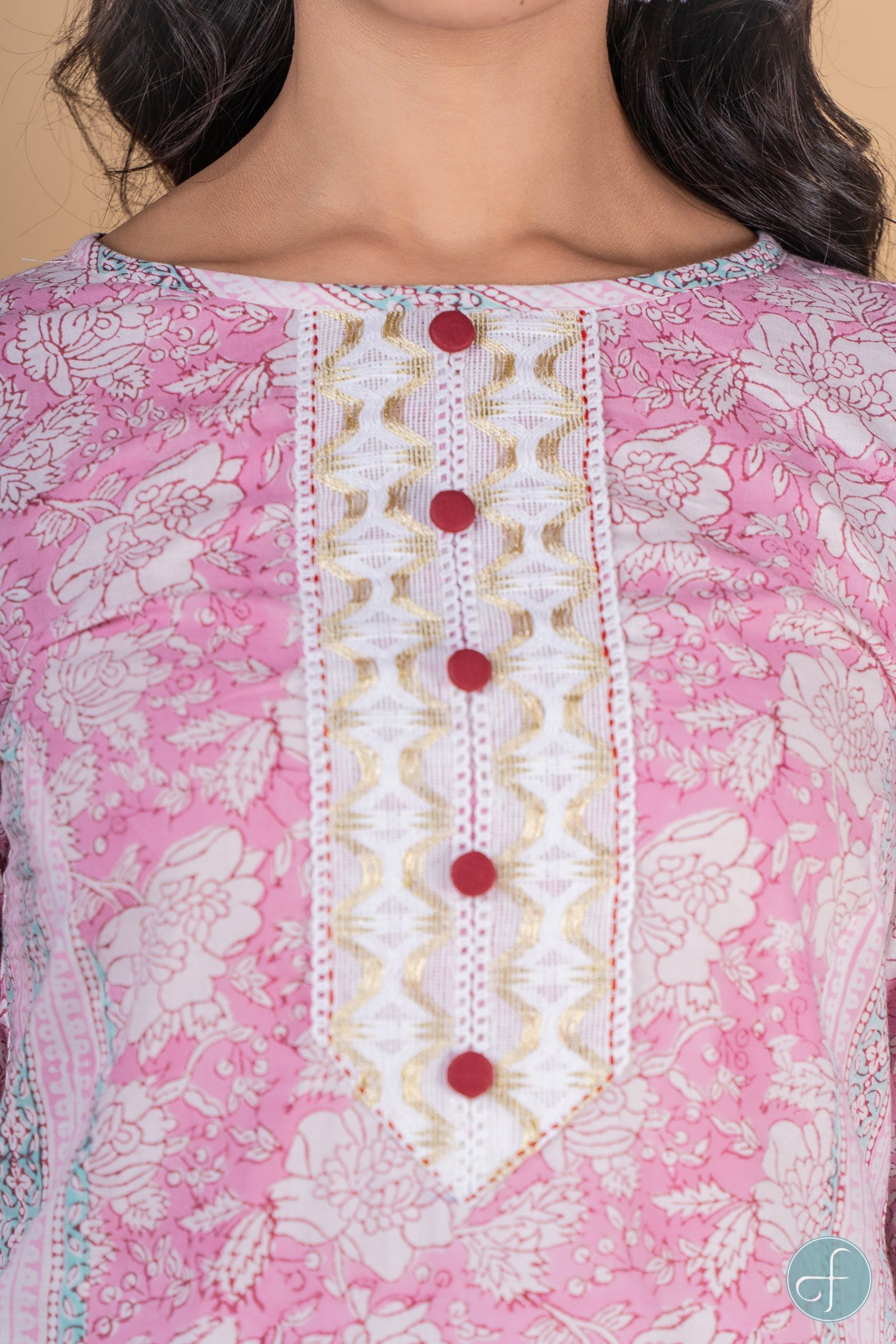 Carnation Pink A Line Kurta 