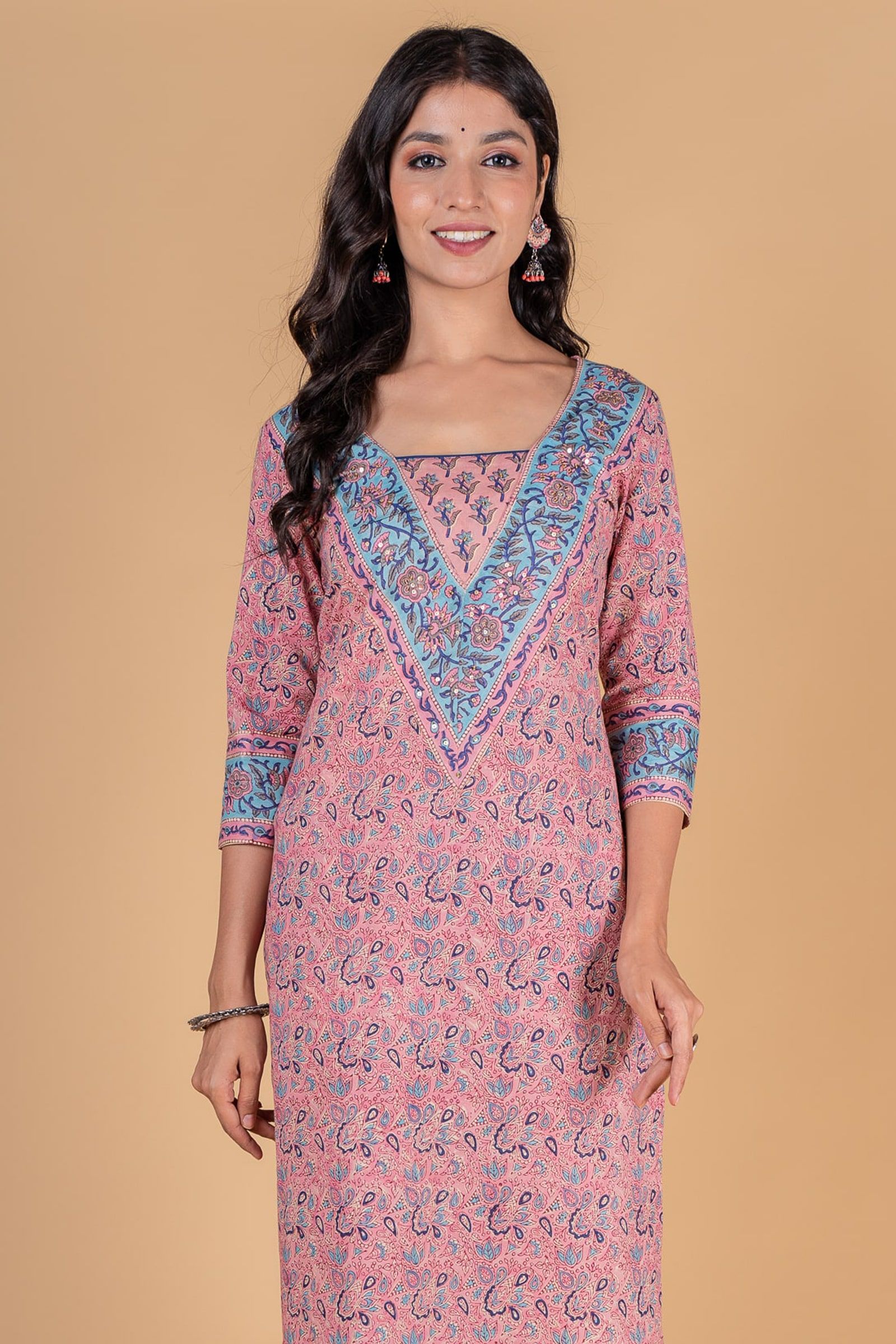 Cotton Candy Block Printed Kurta