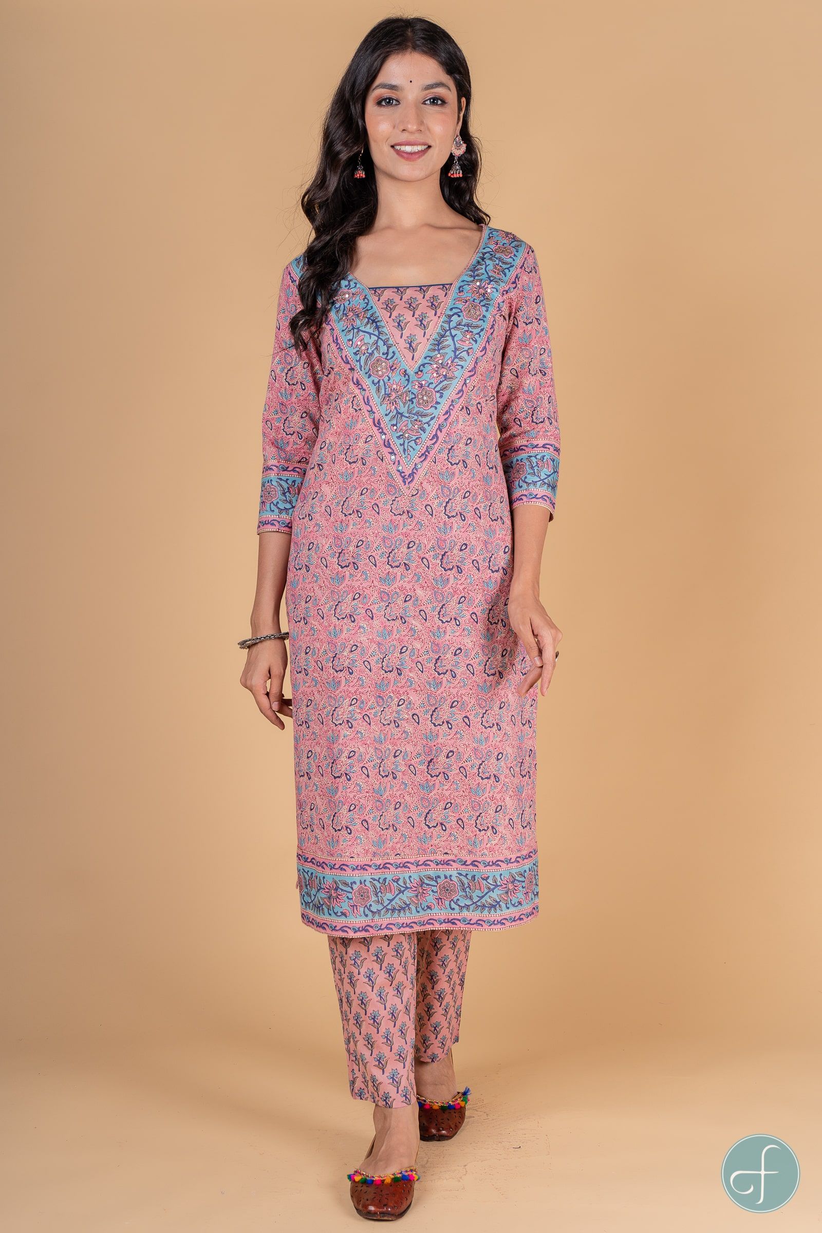 Cotton Candy Block Printed Kurta