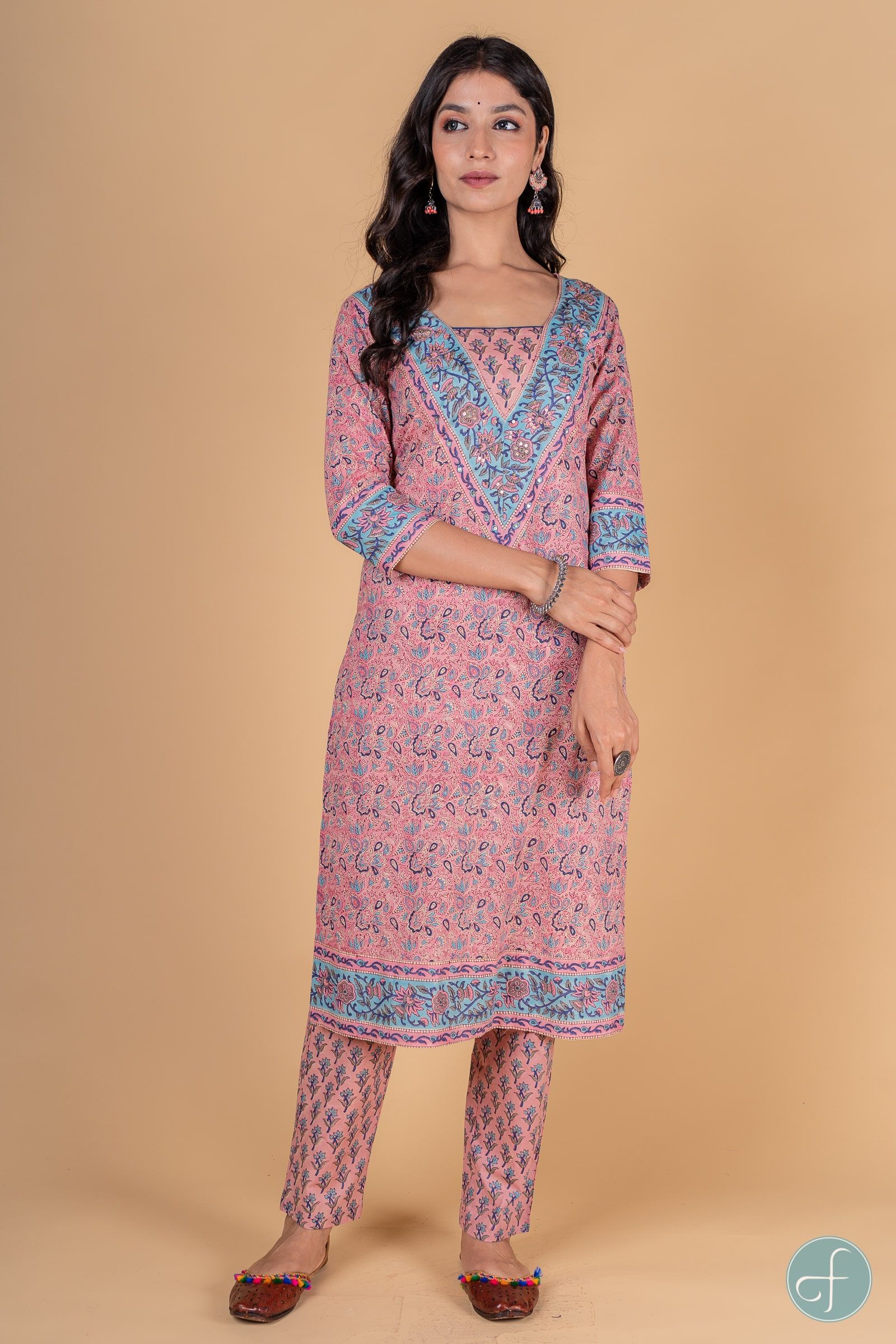 Cotton Candy Block Printed Kurta