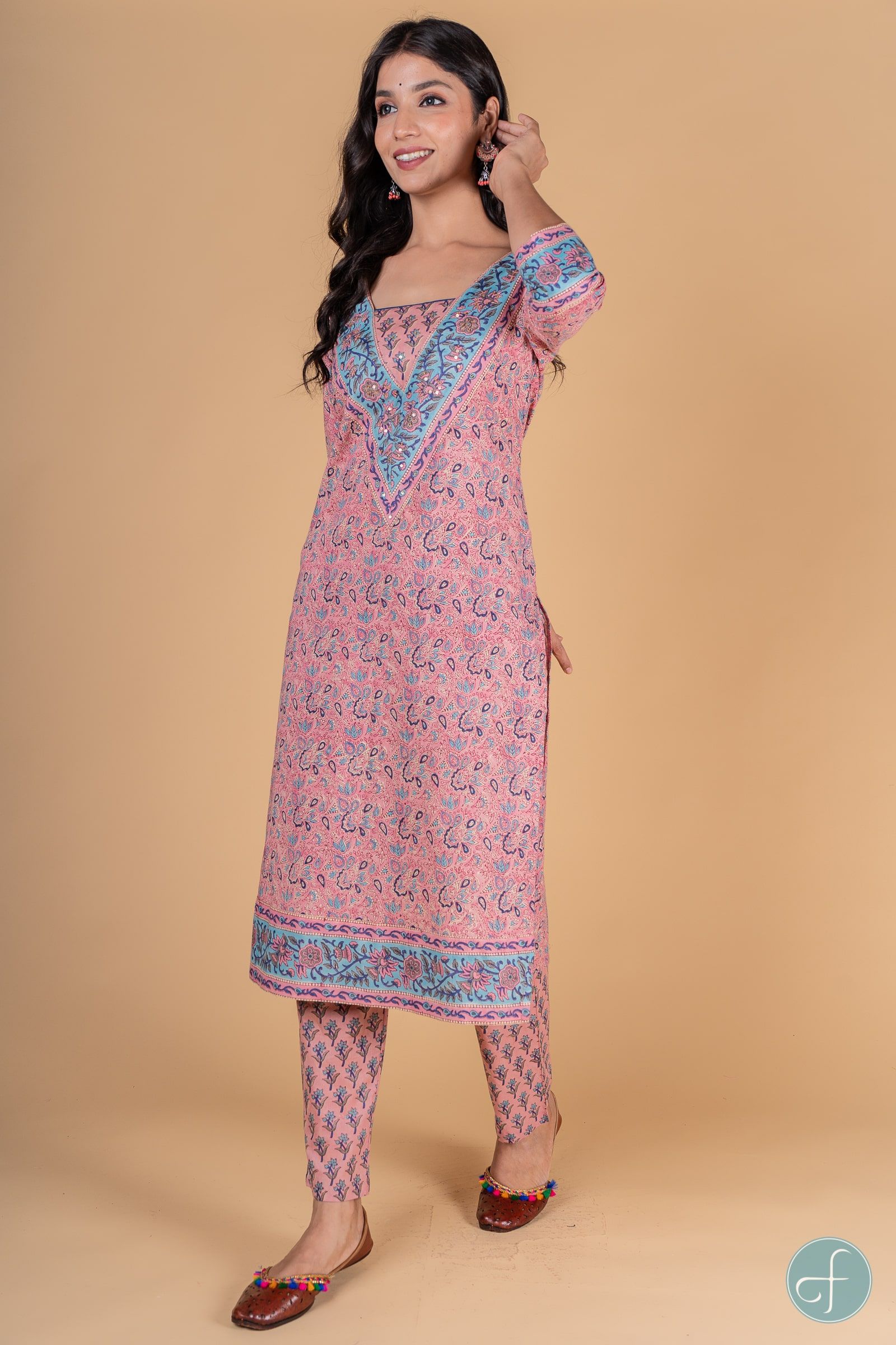 Cotton Candy Block Printed Kurta