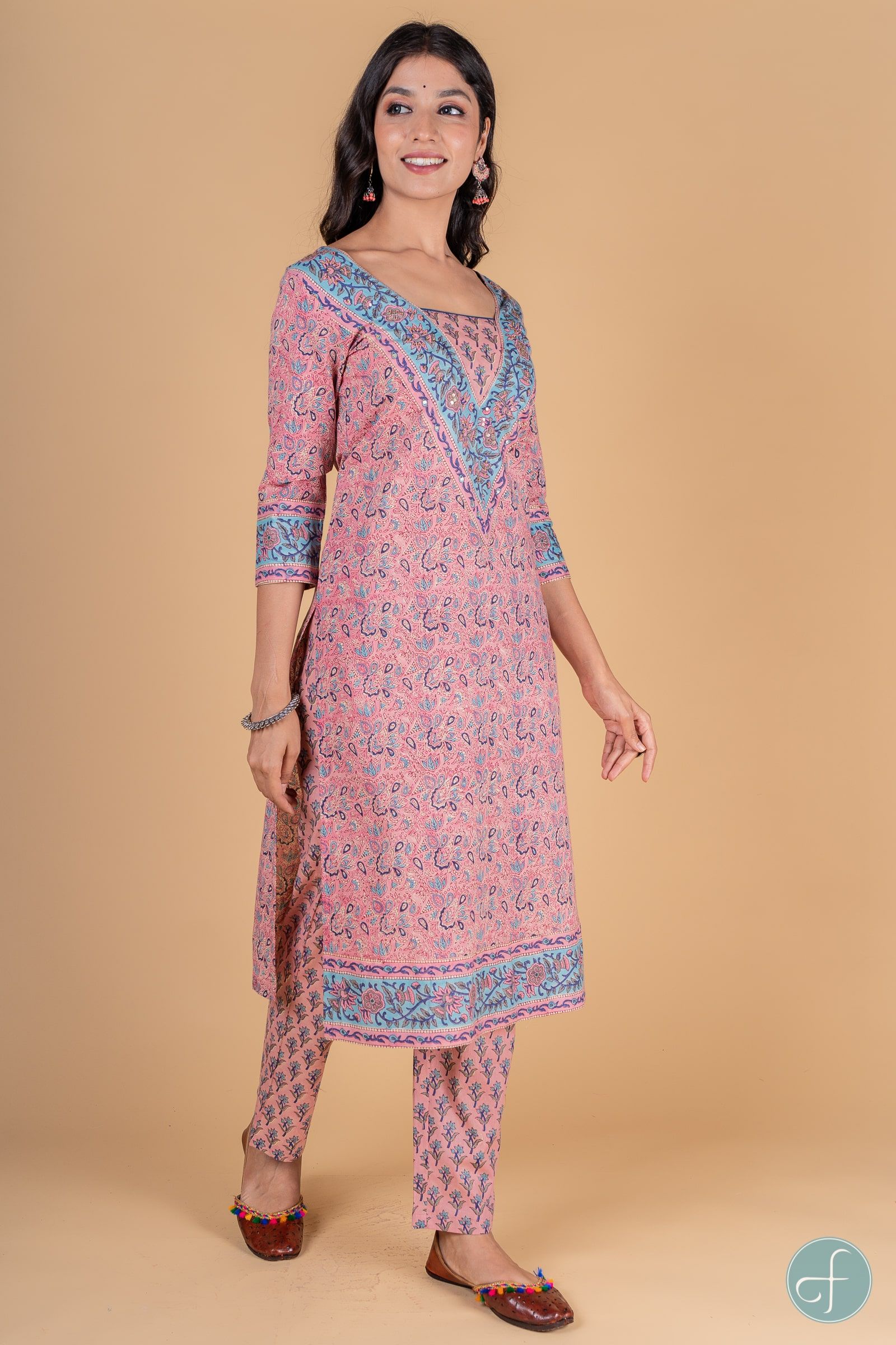 Cotton Candy Block Printed Kurta