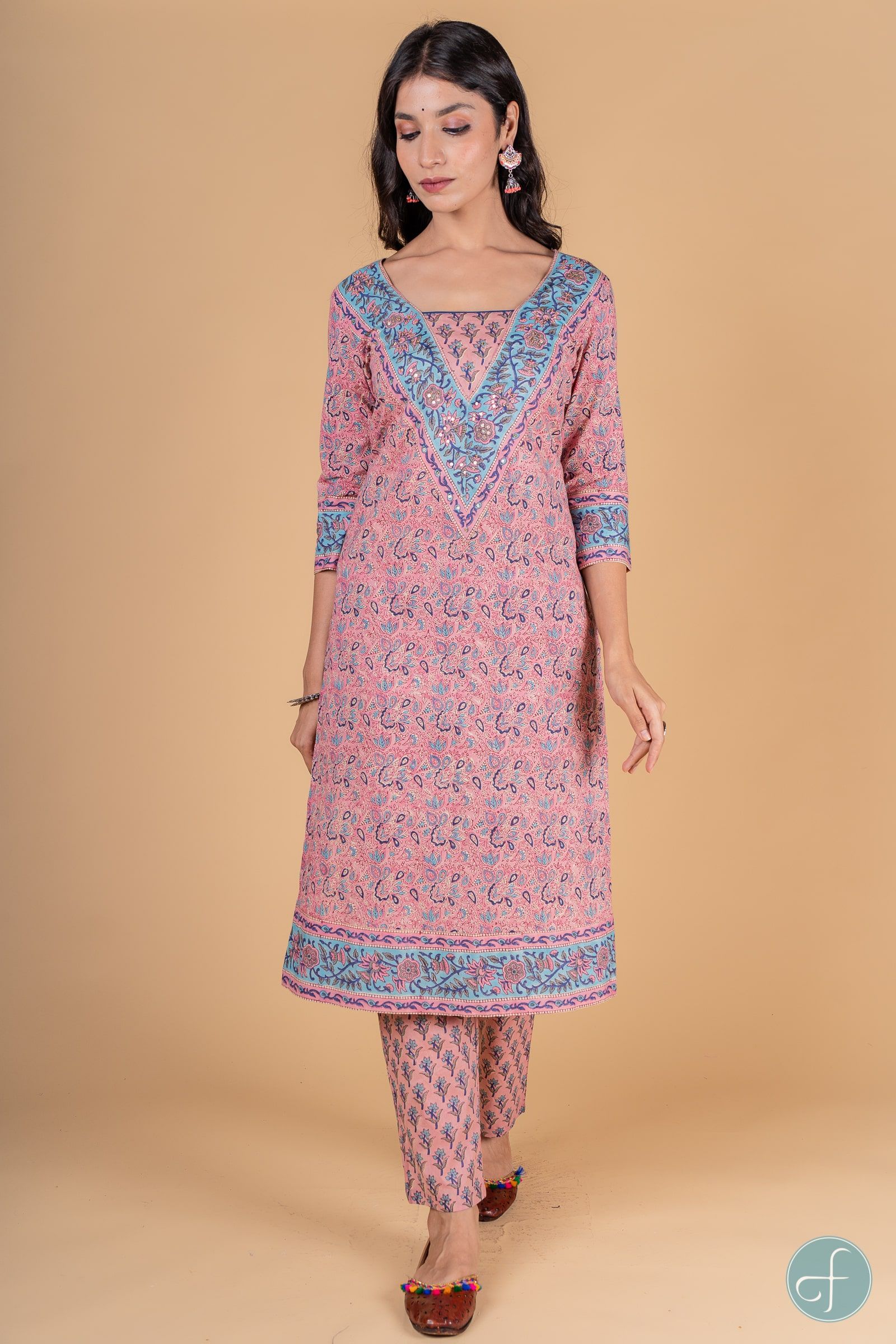 Cotton Candy Block Printed Kurta