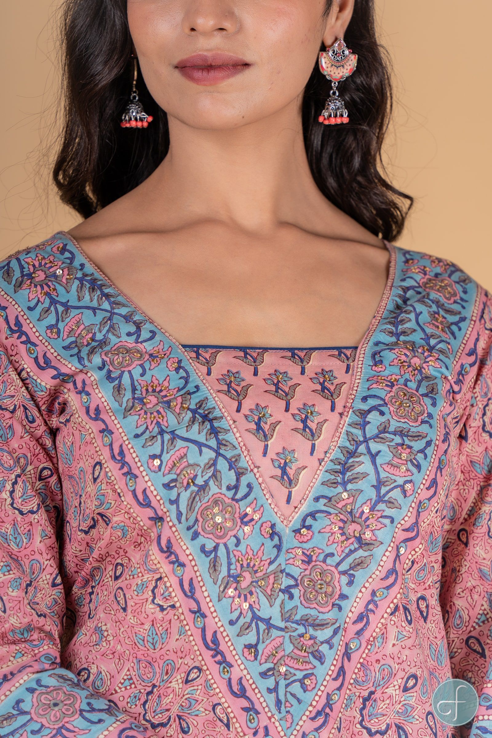 Cotton Candy Block Printed Kurta