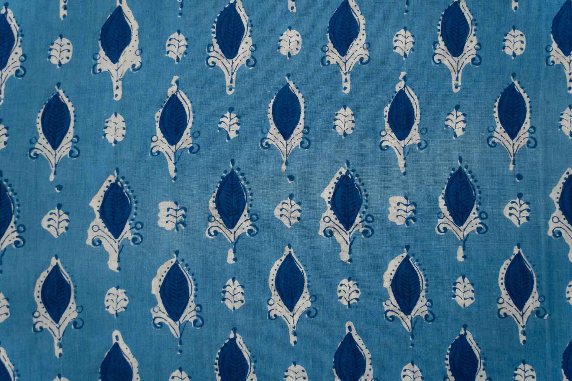 Blue White Printed Fabric