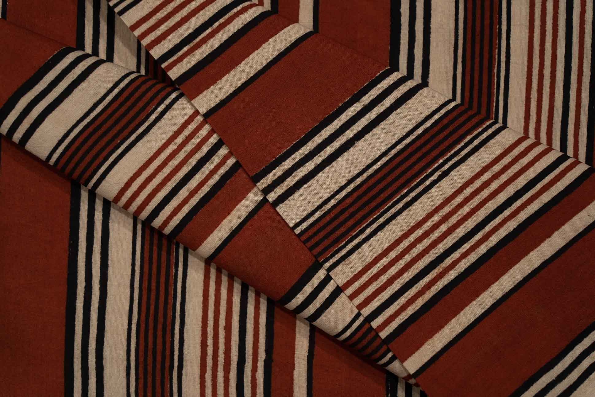 Bagru Striped Block Printed Fabric