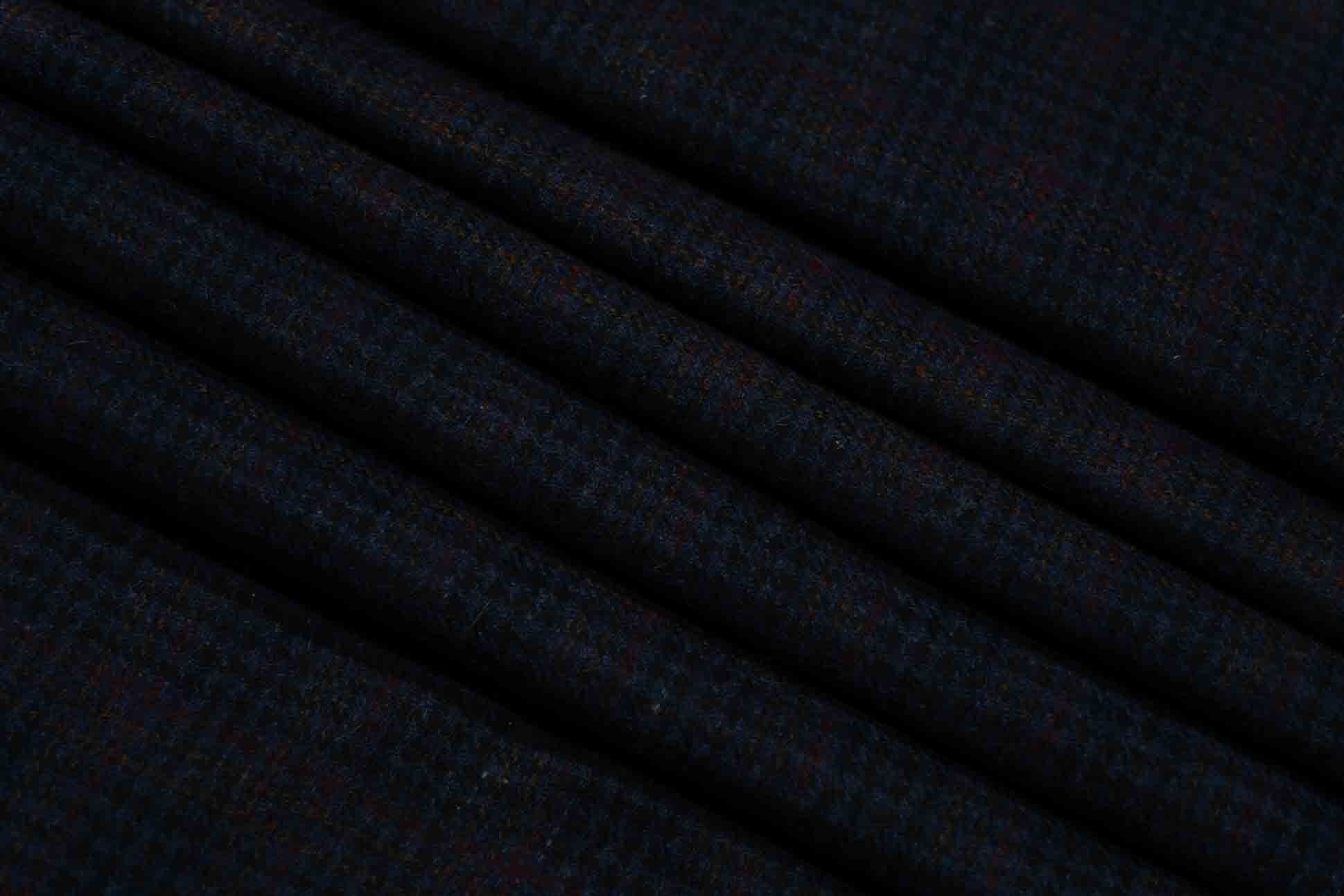 Blue Black Maroon Checks Tweed Wool Fabric