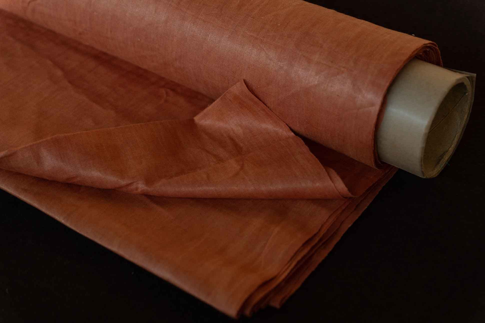 Tan Brown Handloom Linen Fabric