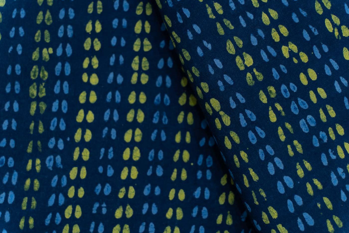 Indigo Designer Block Printed Cotton Fabric