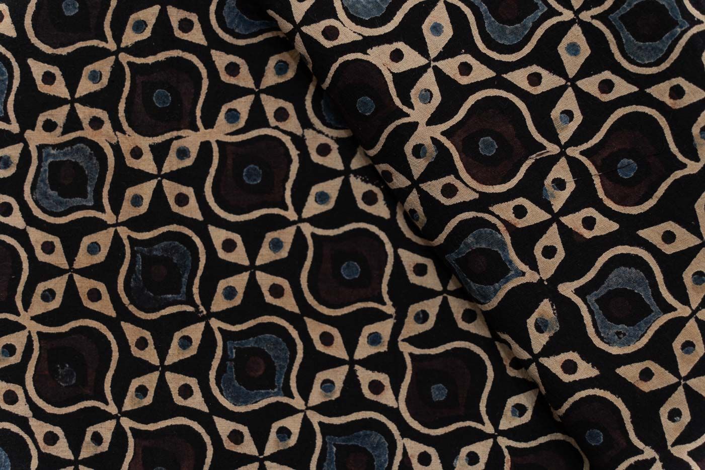 Geometric Ajrakh Hand Block Printed Fabric