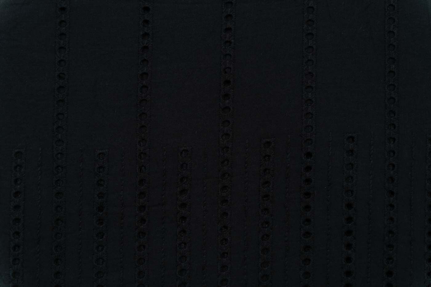 Black Chikankari Embroidered Cotton Fabric