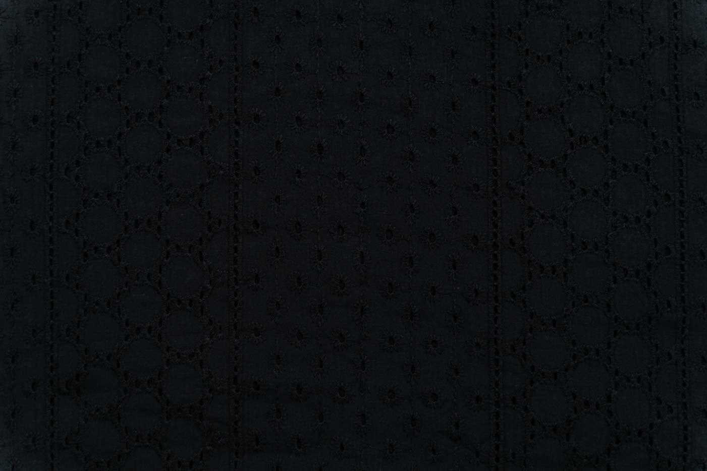 Black Chikankari Embroidered Cotton Fabric