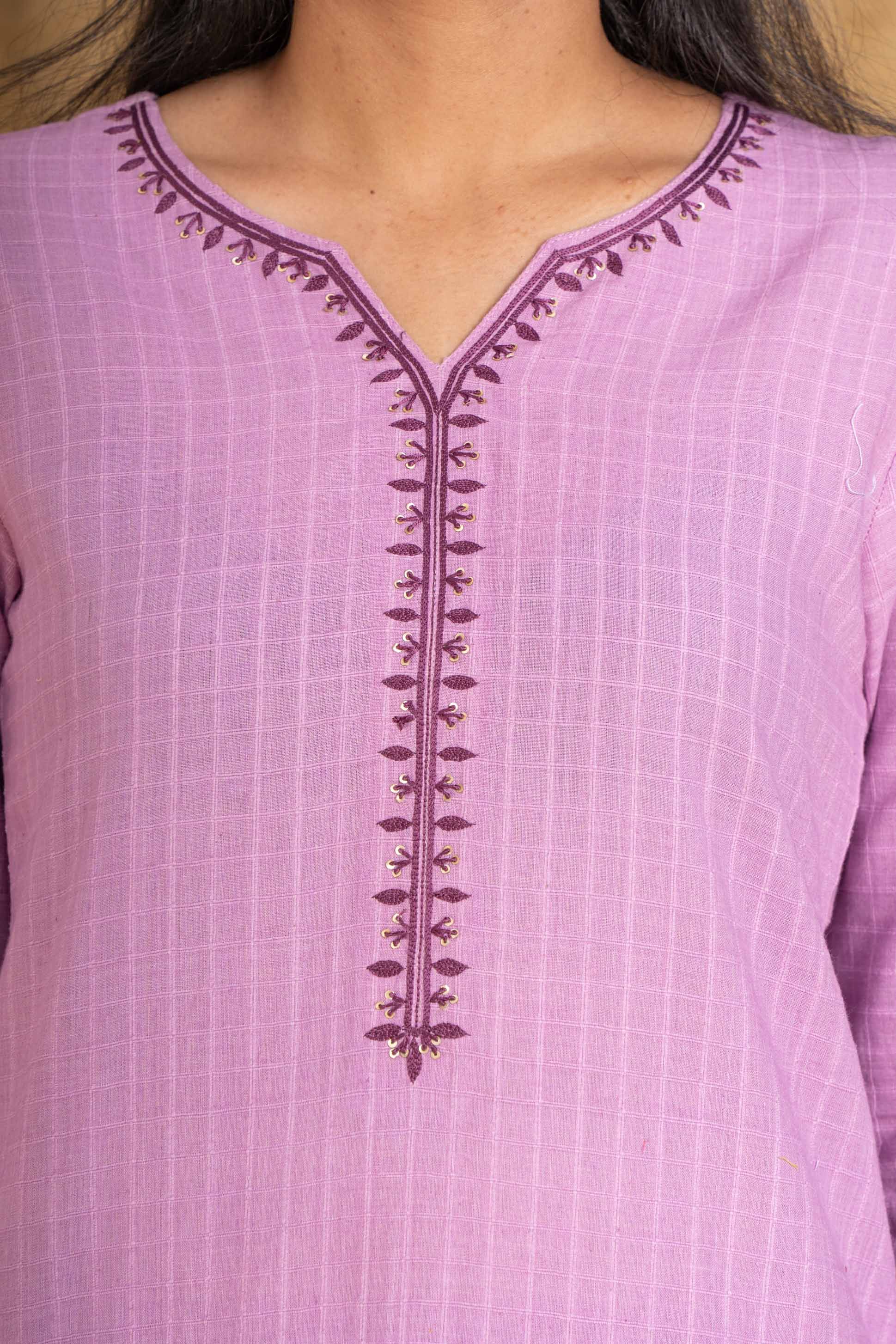 Regal Orchid Khari Cotton Kurta 