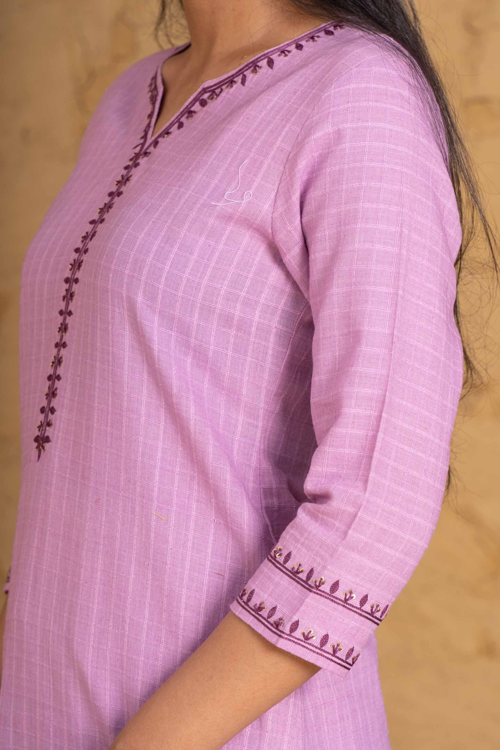 Regal Orchid Khari Cotton Kurta 