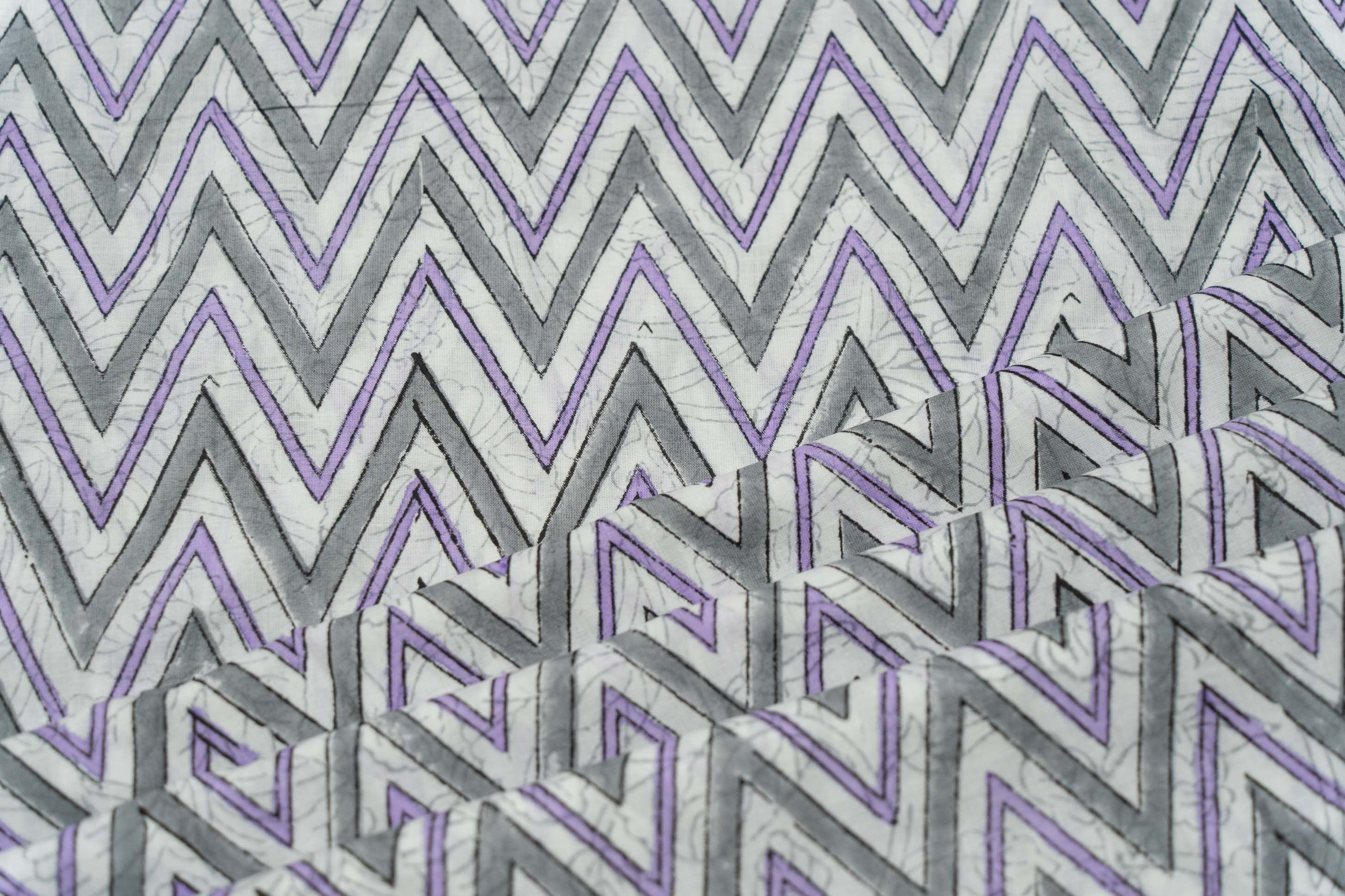 Violet Chevron Cotton Fabric