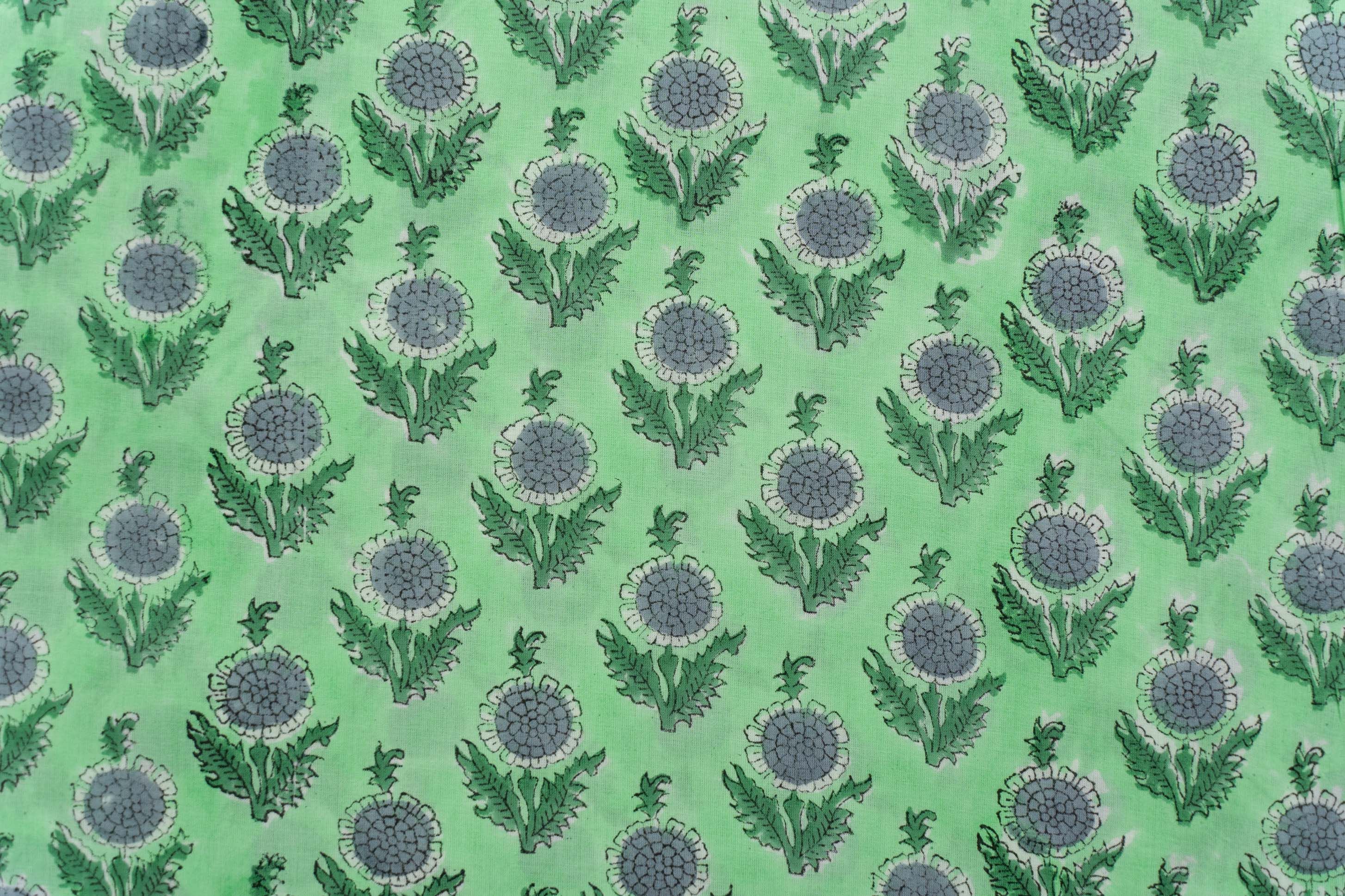 Spring Bud Block Printed Cotton Fabric