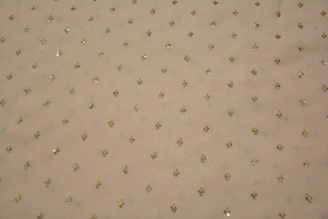 Butter Scotch Golden Work Indian Chanderi Silk Fabric