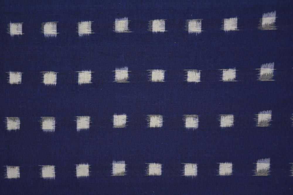 Navy Blue Double Ikat Fabric