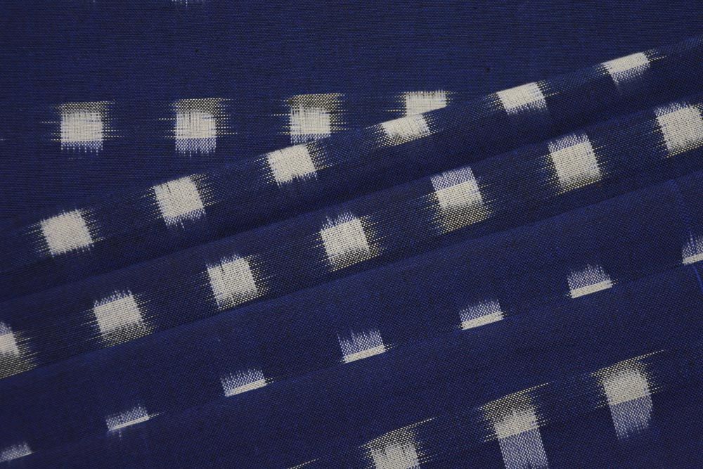 Navy Blue Double Ikat Fabric