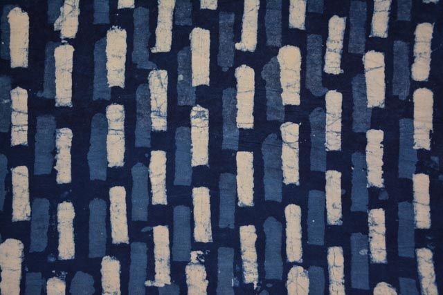 Indigo Block Print Cotton Fabric