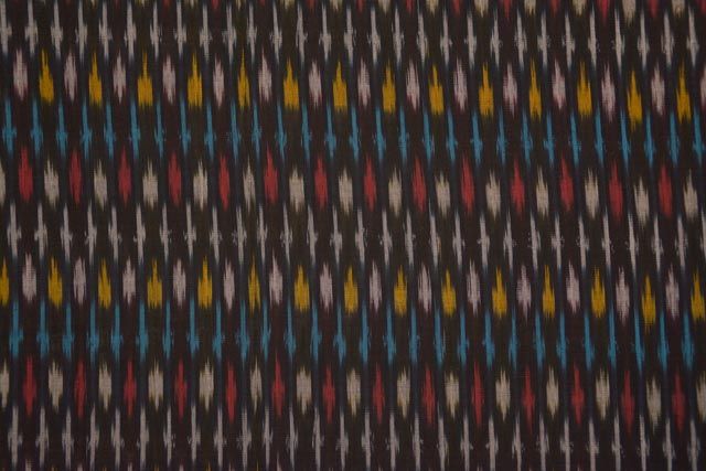 Multicolor Handloom Fine Ikat Fabric