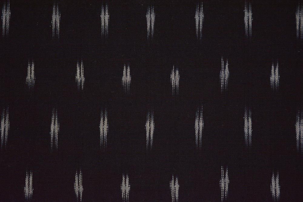 Black And White Ikat Upholstery Cotton Fabric