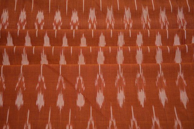 Copper Brown Handloom Fine Ikat Fabric