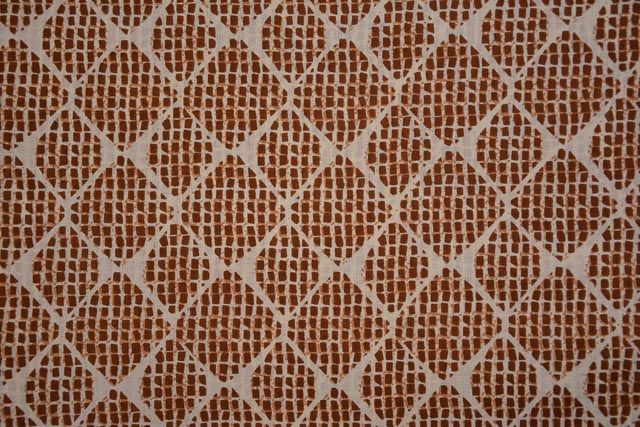 Brown Printed Indian Cotton Fabric