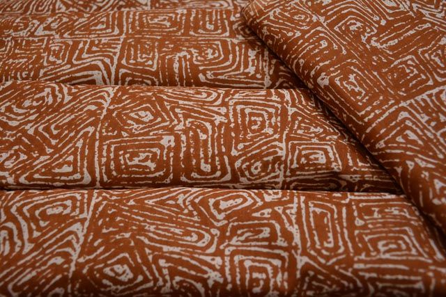 Brown Printed Indian Cotton Fabric