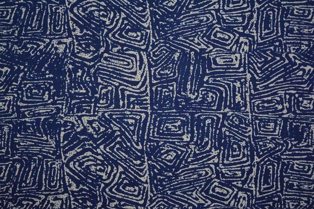 Blue Printed Indian Cotton Fabric