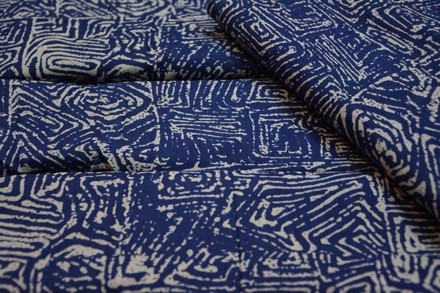 Blue Printed Indian Cotton Fabric