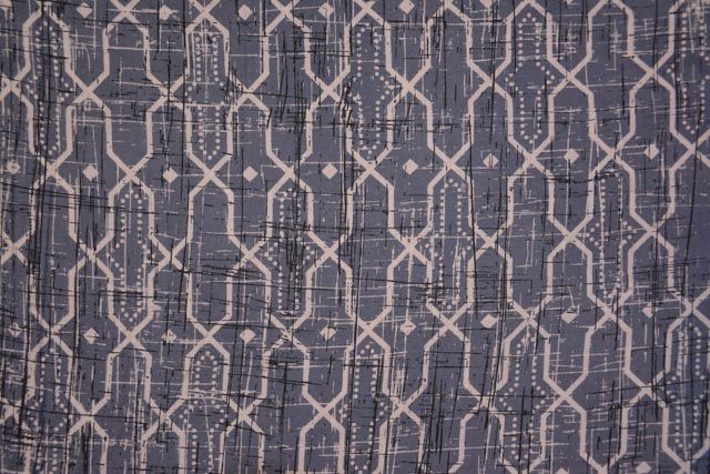 Grey Geometric Indian Cotton Fabric