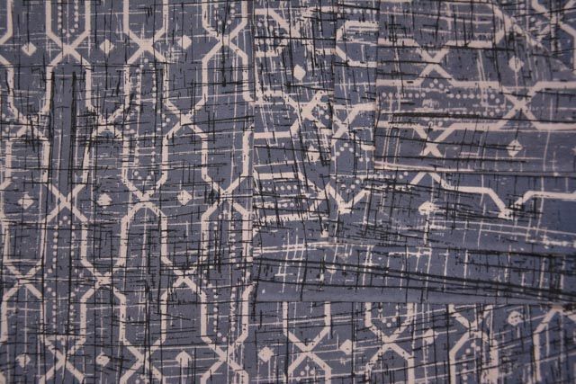 Grey Geometric Indian Cotton Fabric