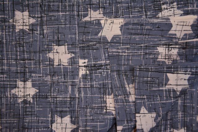 Grey Star Printed Indian Cotton Fabric