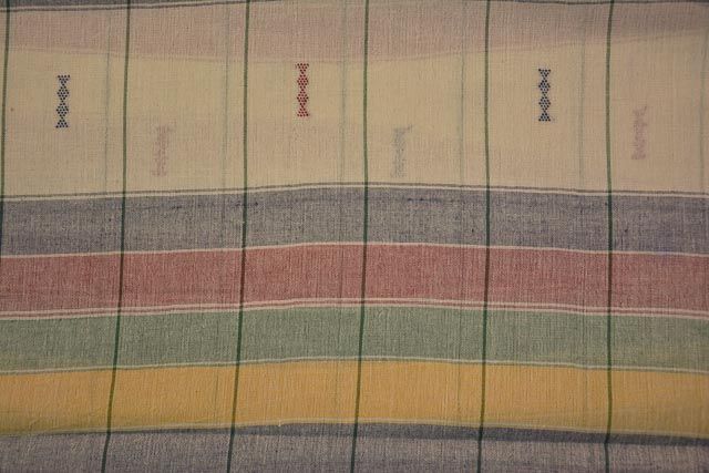 Multi Color Striped Organic Handloom Cotton Fabric