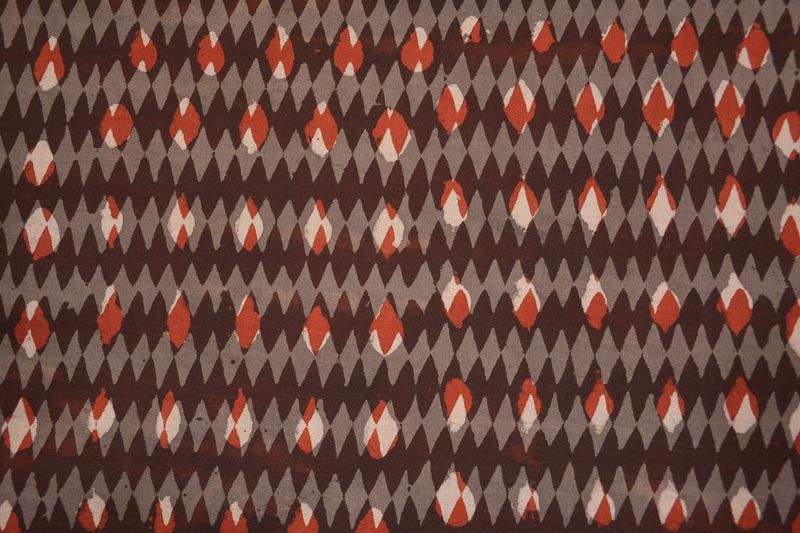 Natural Dye Jahota Block Printed Cotton Fabric 