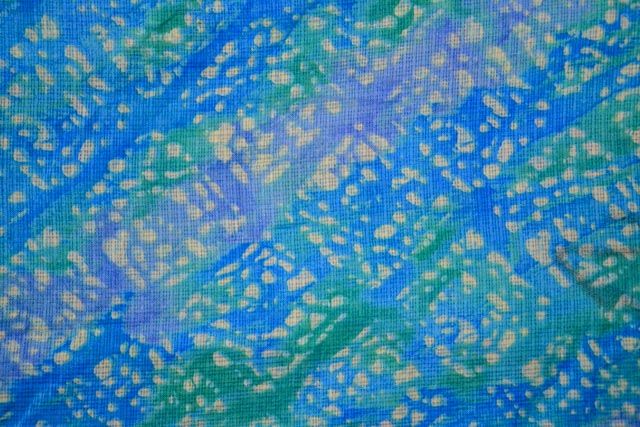 Sea Shades Printed Kota Doria Fabric