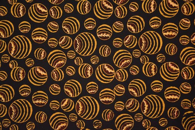 Black And Yellow Circle Ajrakh Fabric