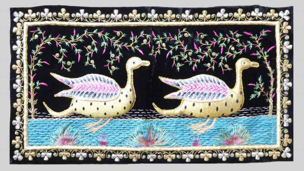 Hand Embroidered Duck Indian Wall Hangings