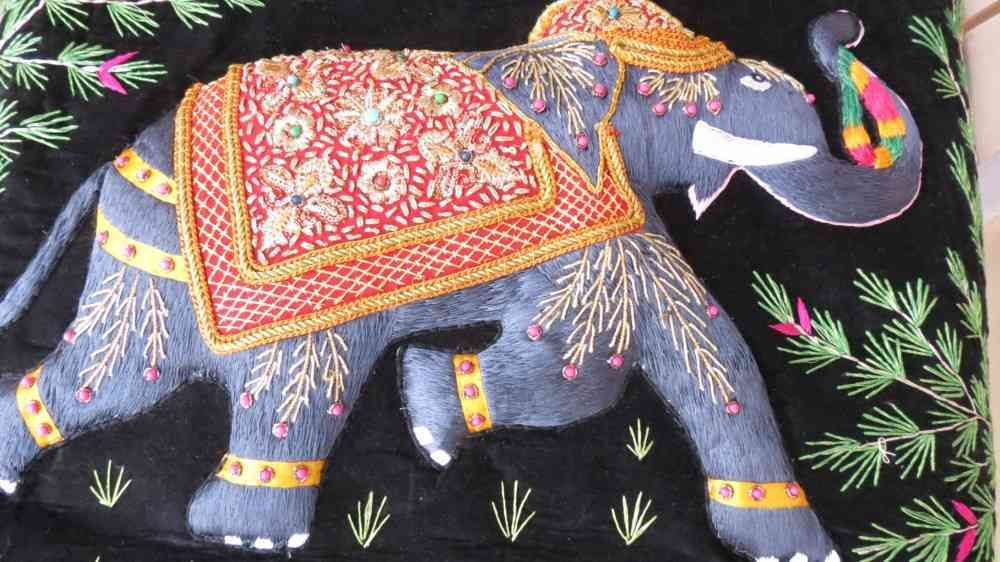 Hand Embroidered Elephant Indian Wall Hangings