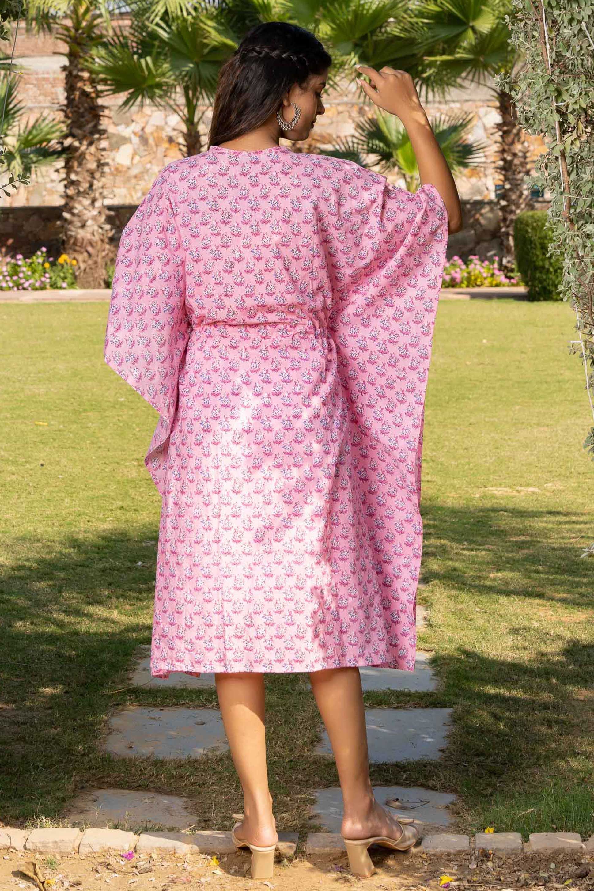 Pretty Pink Printed Kaftan