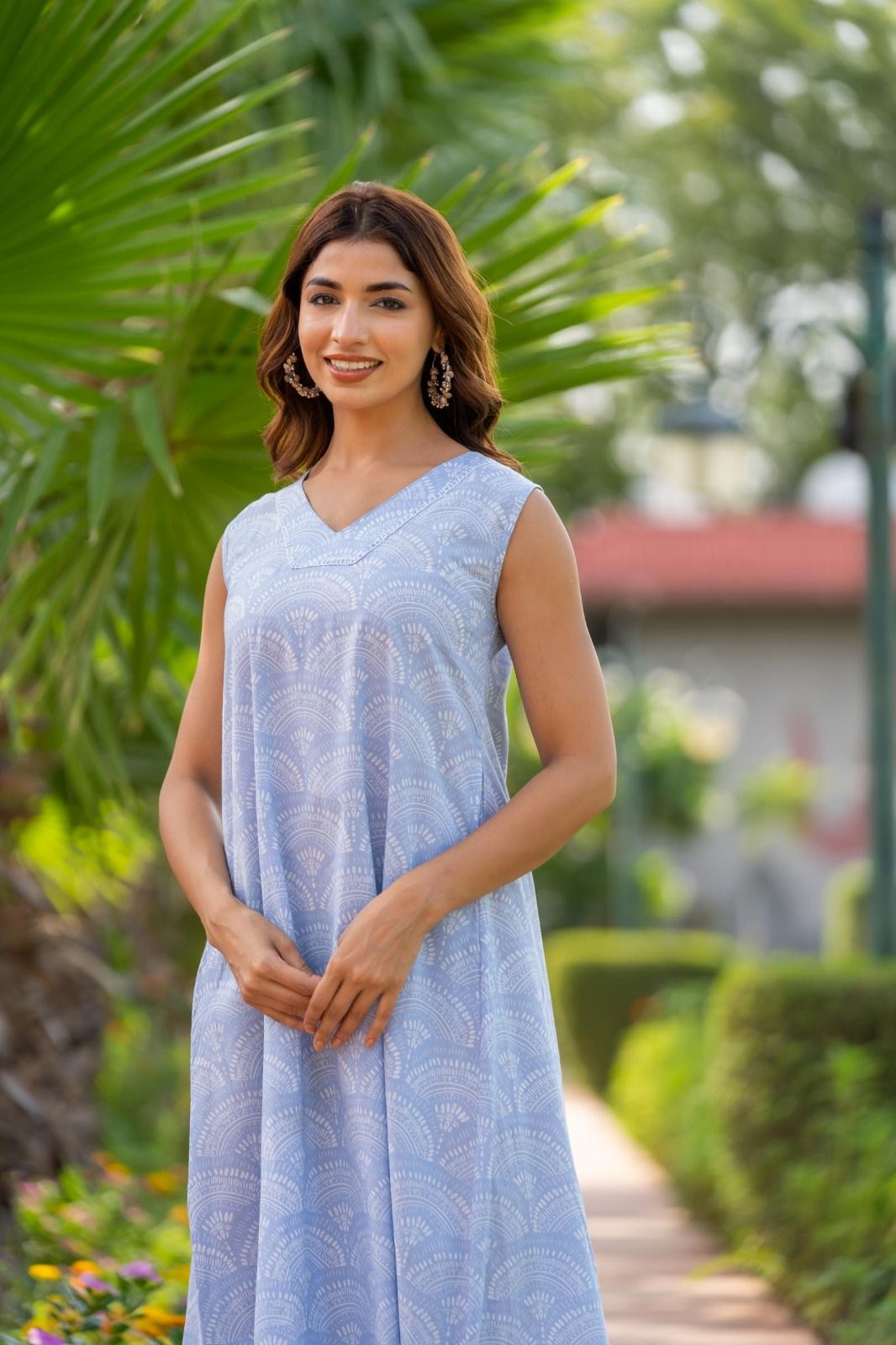 Serene Blue Sleeveless Kurta