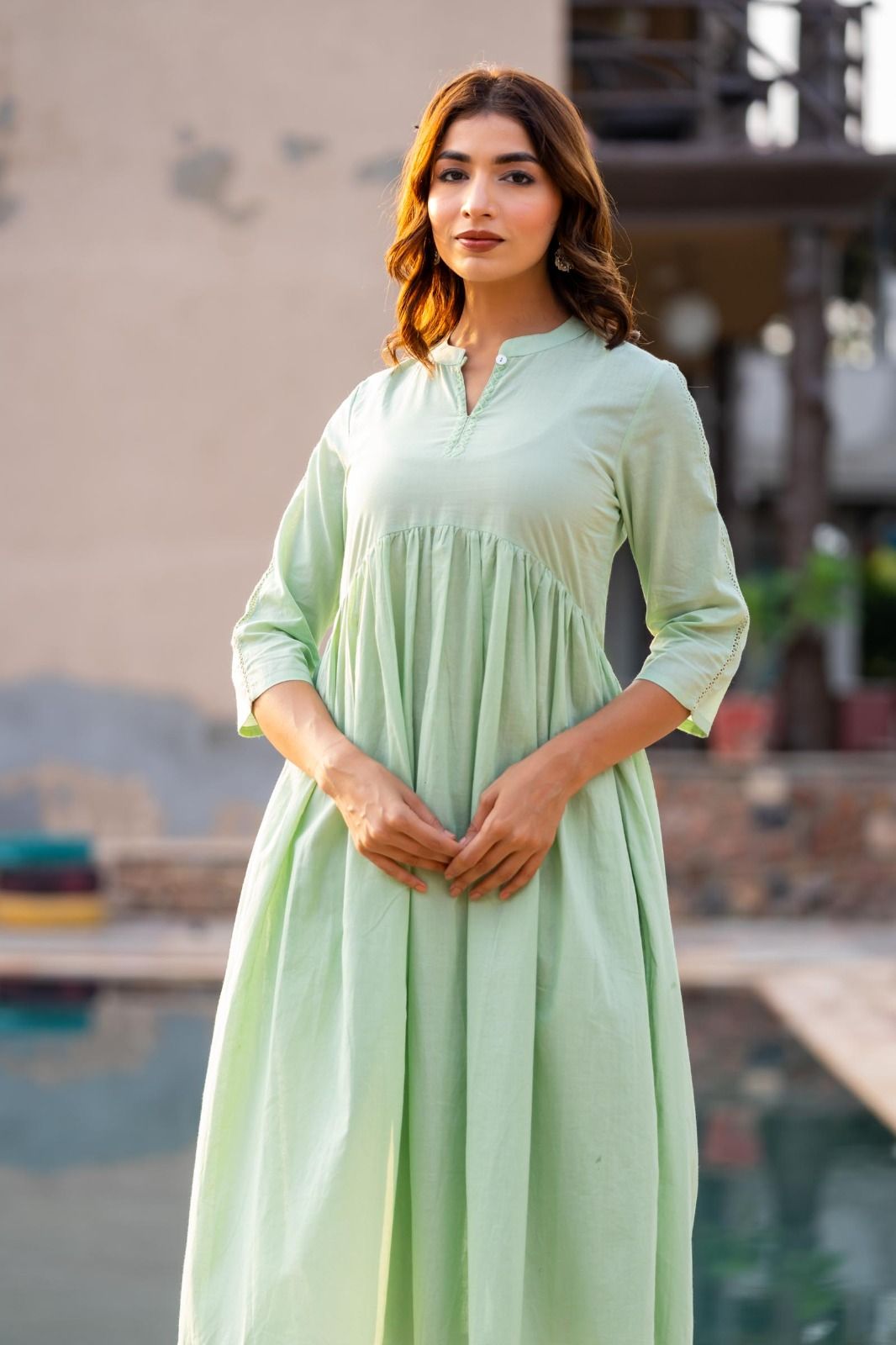 Green Lace Kurta