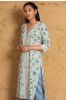 Aquarian Green Block Printed Kurta 