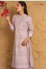 Beige Liliac Block Printed Kurta