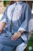 Elegant Grey Shibori Block Print Kaftan