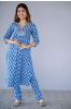 Blue Block Printed Kurta Pant Set