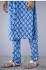 Blue Block Printed Kurta Pant Set