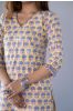 Yellow Block Printed Kurta 